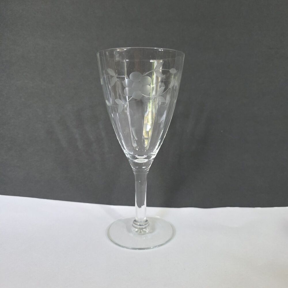 libbey Rock Sharpe Crystal Wine Goblets Set of 3